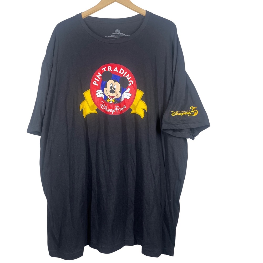 Disney Parks Pin Trading Mickey Mouse 25 Years Trader T-Shirt Mens XXXL Black